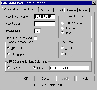 LANSA Server Configuration