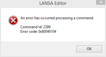 LANSA Editor error