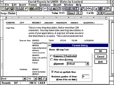 LANSA Client Report Screen