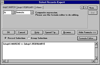 Select Records Screen