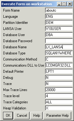 Execute Form on workstation screen