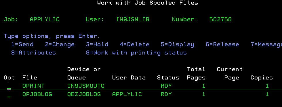 Work with Job Spooled Files