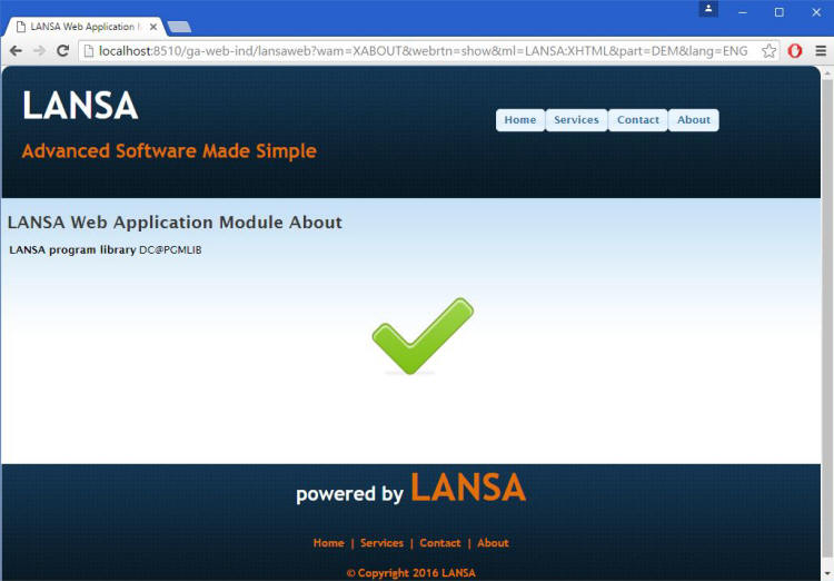 Web Application Model Test Page