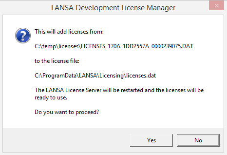 Add VLN restart server screen