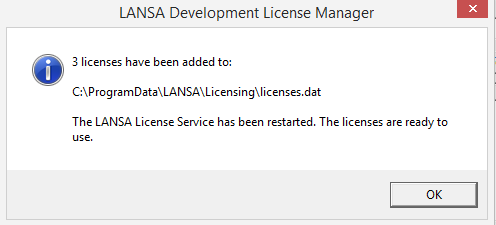 Add VLN restart server confirmation screen