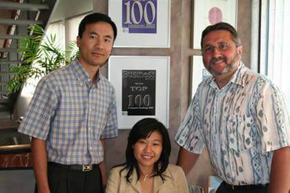 Left to right: Daniel Peng, senior system i programmer analyst, Clarin Wong, IMS-CRM project manager and Brian Hynes, VP information technology and business systems at HED
