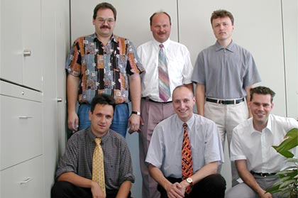 The REHAU iSeries development team: From left to right. Back row: Mr. Dietzel Mr. Herold and Mr. Schwotzer. Front row: Mr. Luckner, Mr. Greim and Mr. Watzlawzyk