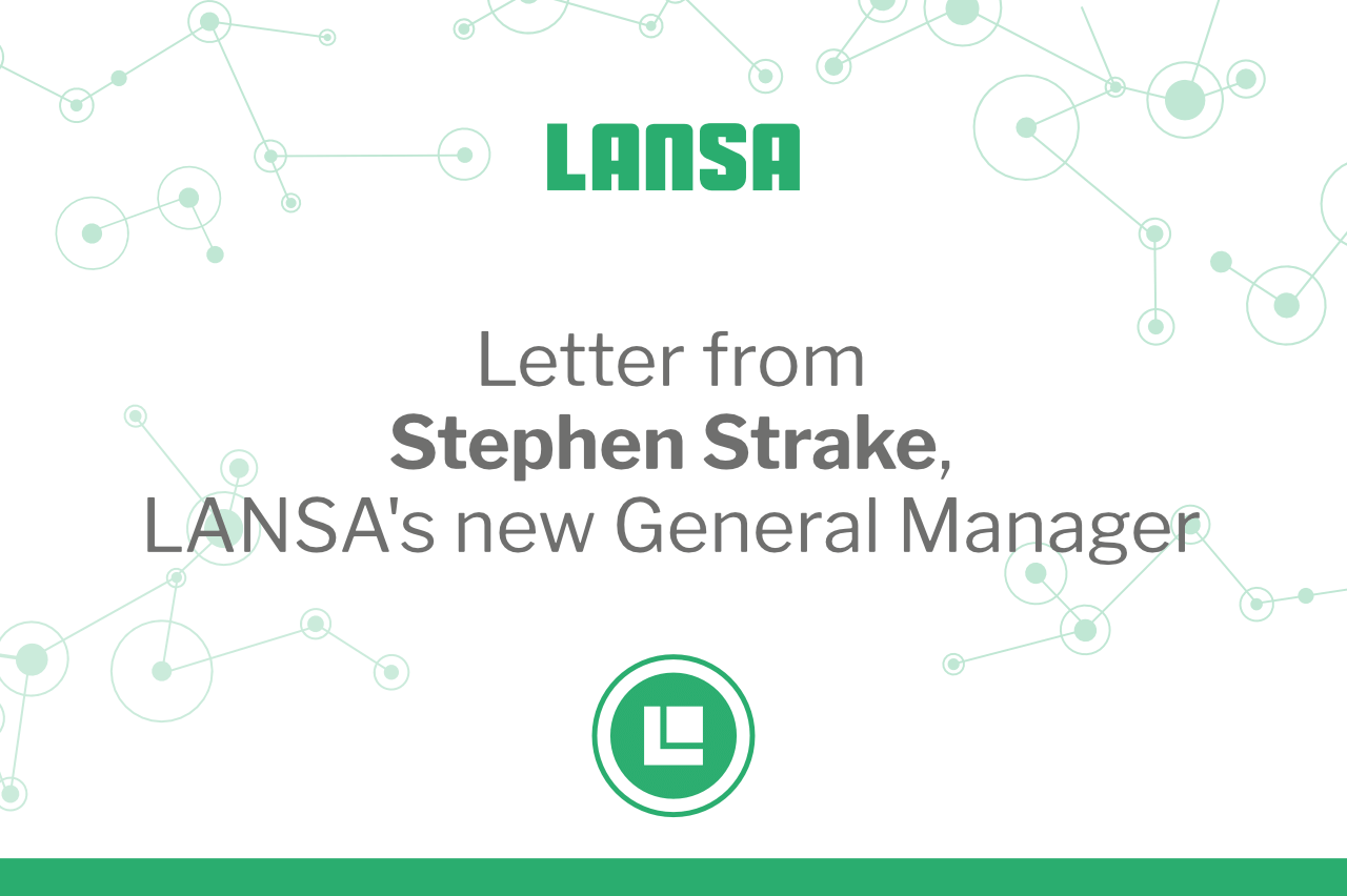 Lansa letter from Stephen Strake, Lansa's new GM