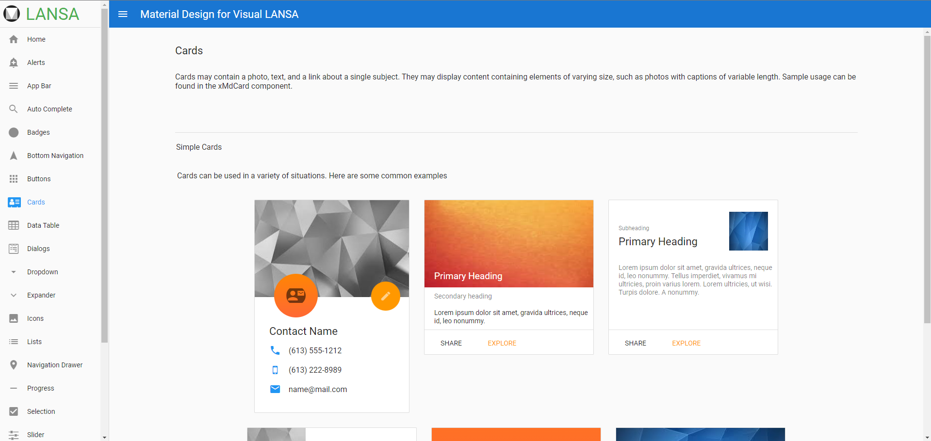 Creating visually appealing UI with Visual LANSA'S material design 