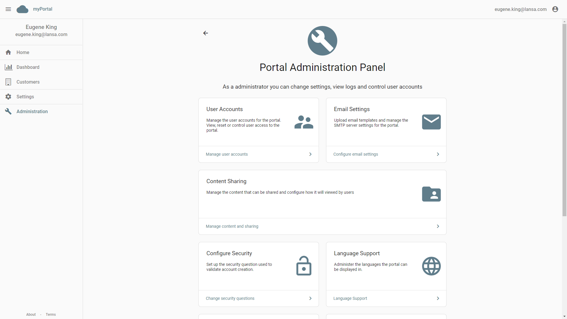 Portal Administration Panel